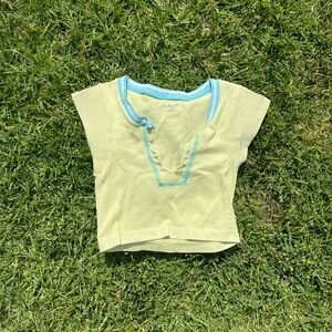 Urban Outfitters Lime Tee with Aqua Accents